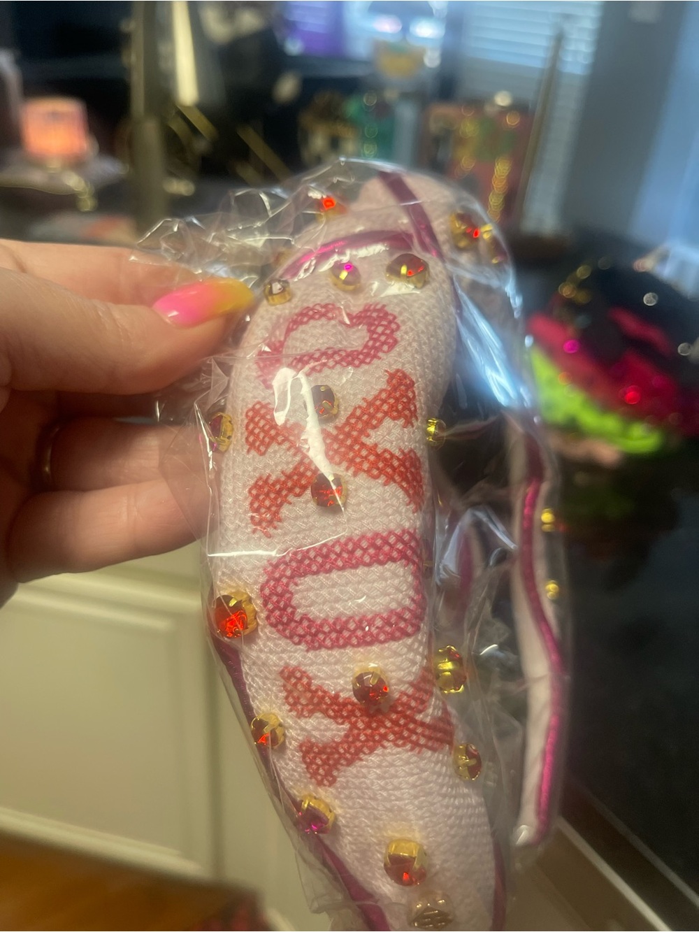 Brianna Cannon Valentine's XOXO rhinestone headband new in package